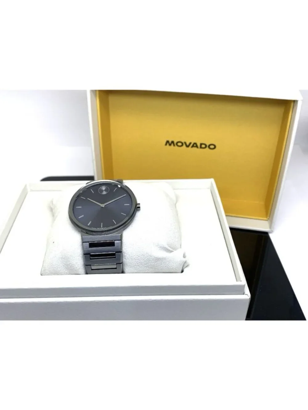 Movado Men's Watch 3601076 Bold Blue Dial Swiss Quartz Gray Stainless Steel 40mm